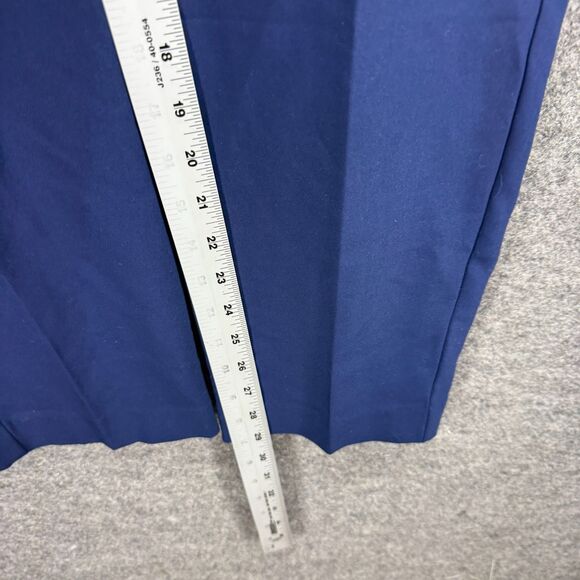 Express Pants Women 14 Blue Mid Rise Ankle Columnist Stretch Pockets Pleated - Picture 5 of 9